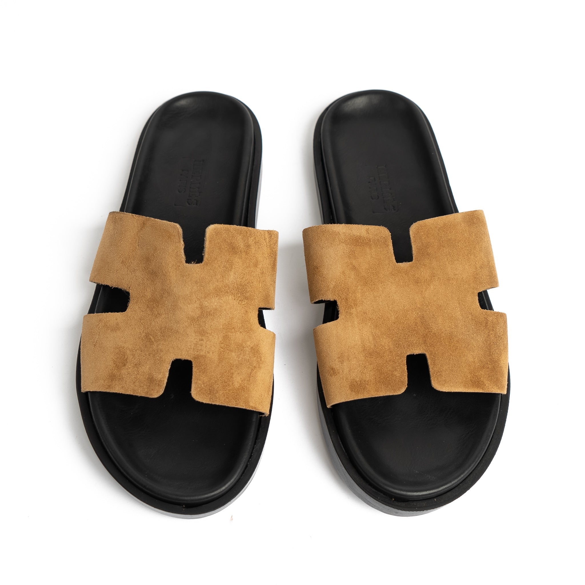 001 Sandales Homme en daim Tabac Claire