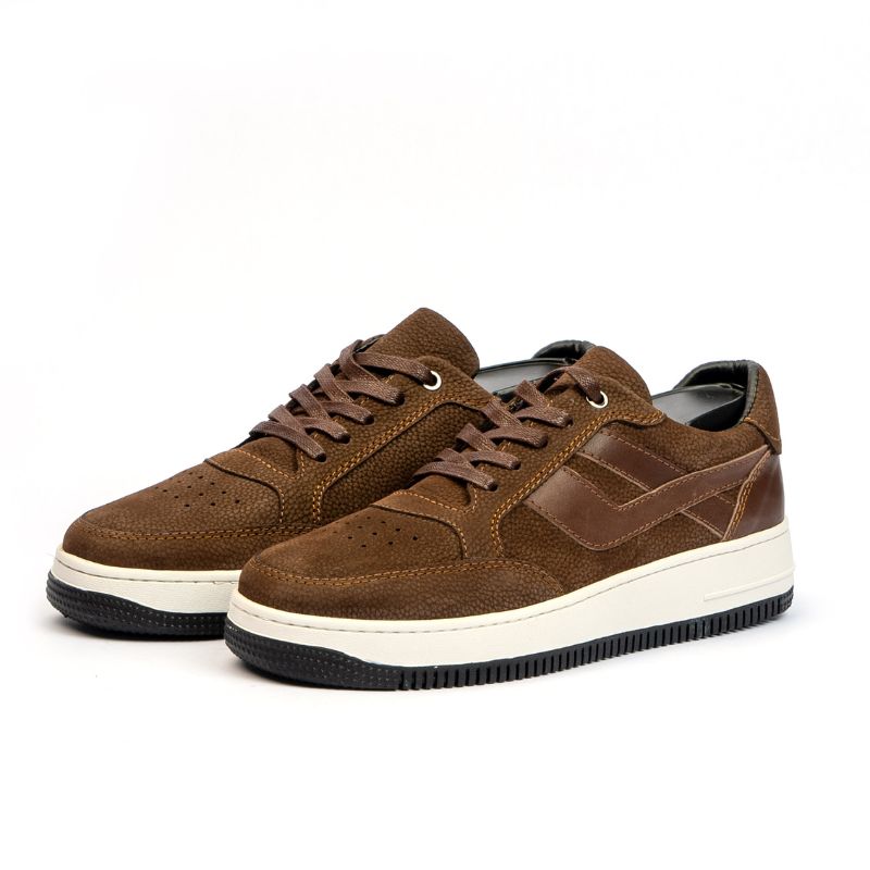 Basket Homme 009 - Cuir Marron Claire