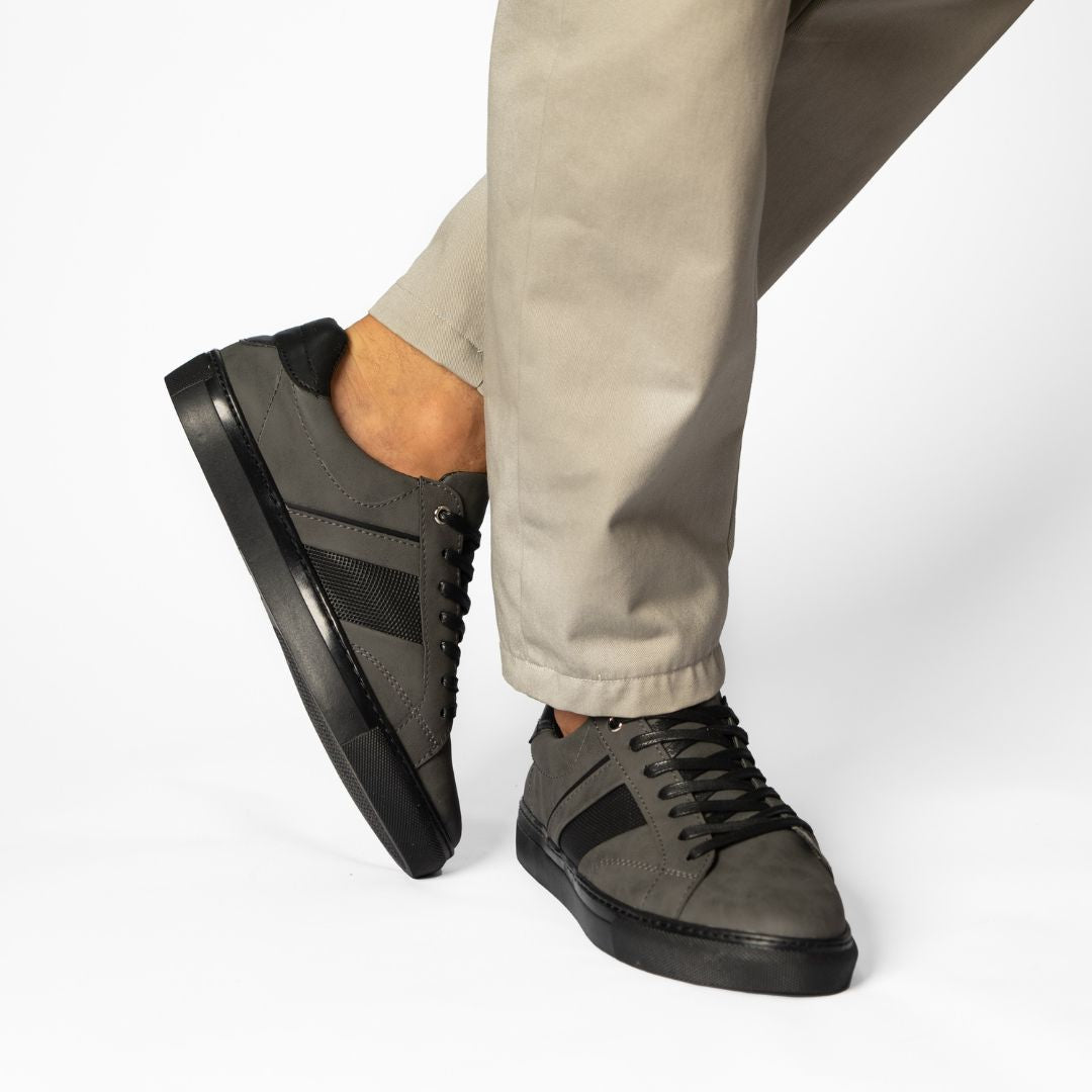 Basket Homme 004 - Nubuck Gris - SN