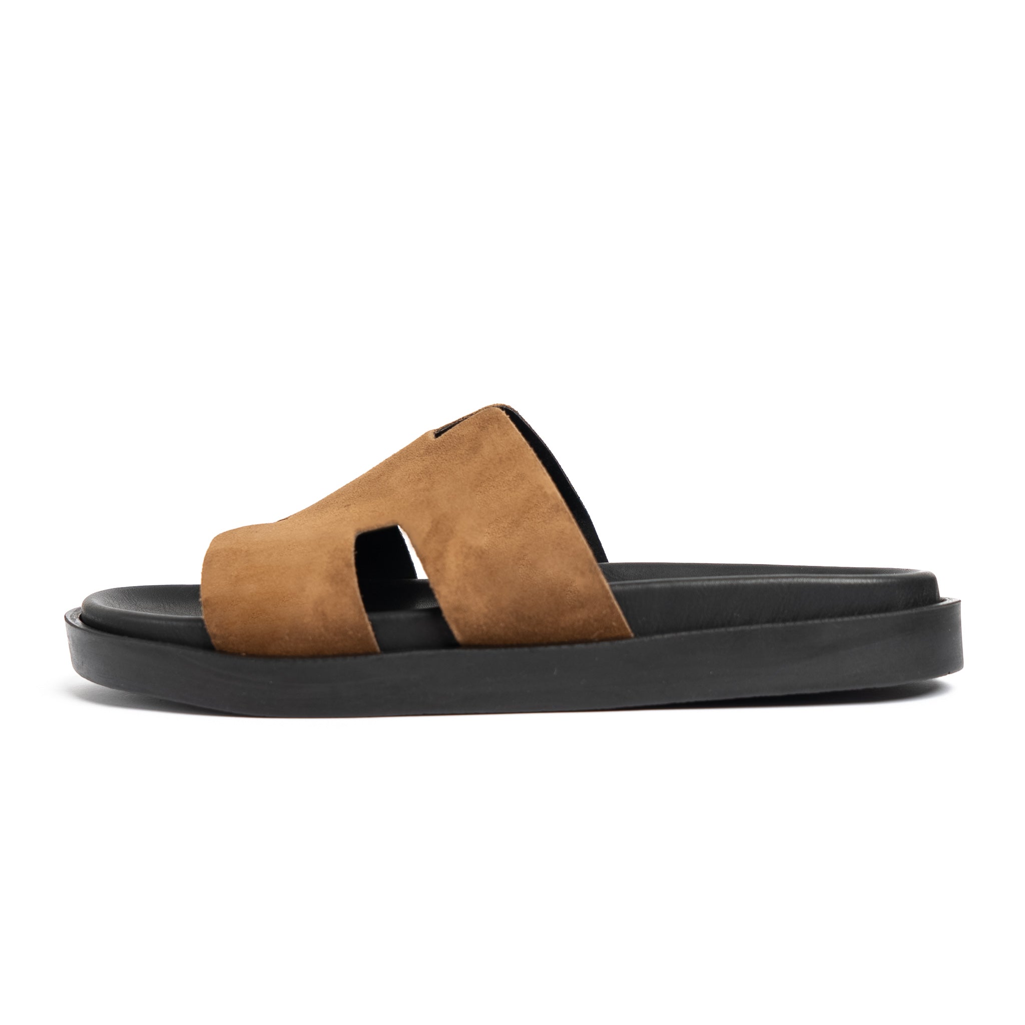001 Sandales Homme en daim Tabac