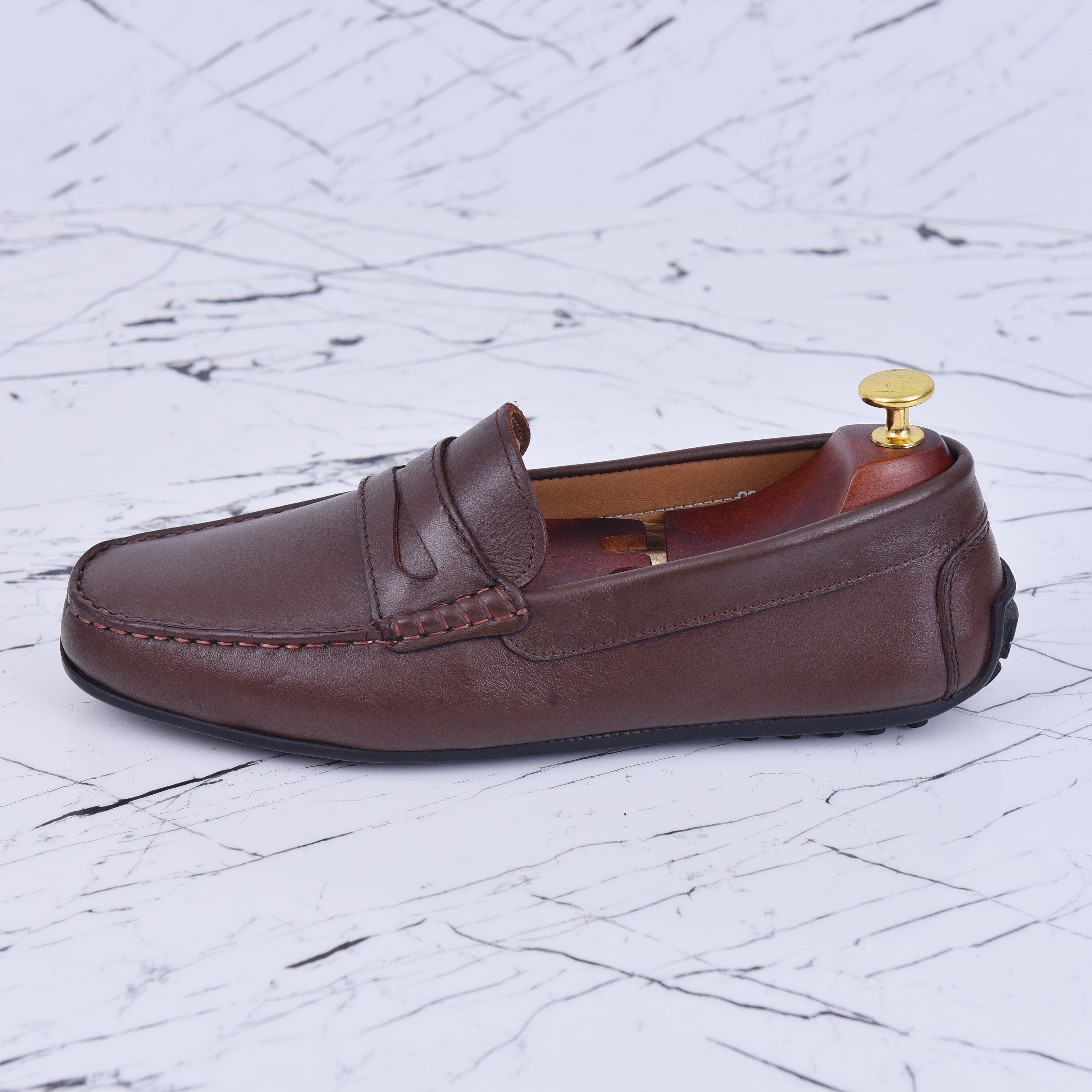 001 MOCASSINS SOUPLES EN CUIR Marron