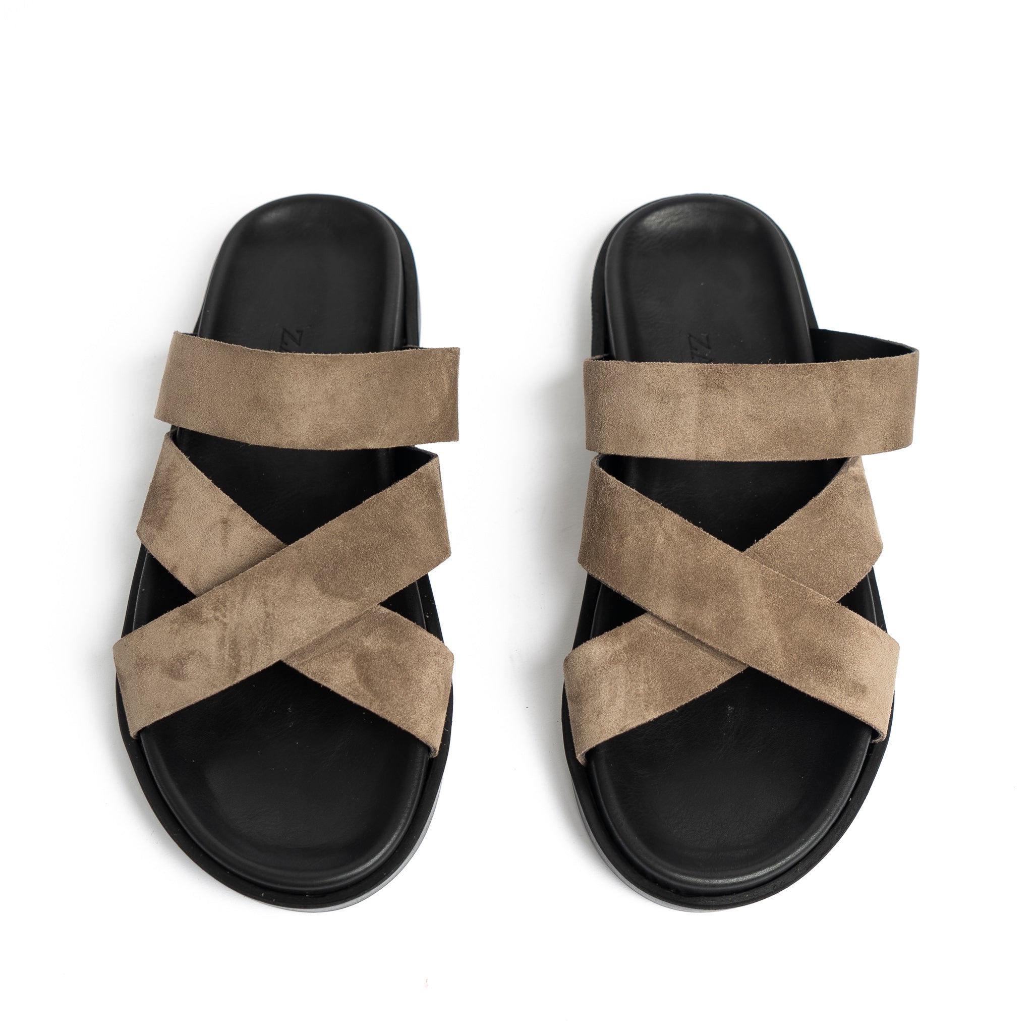 002 Sandales Homme en Daim beige
