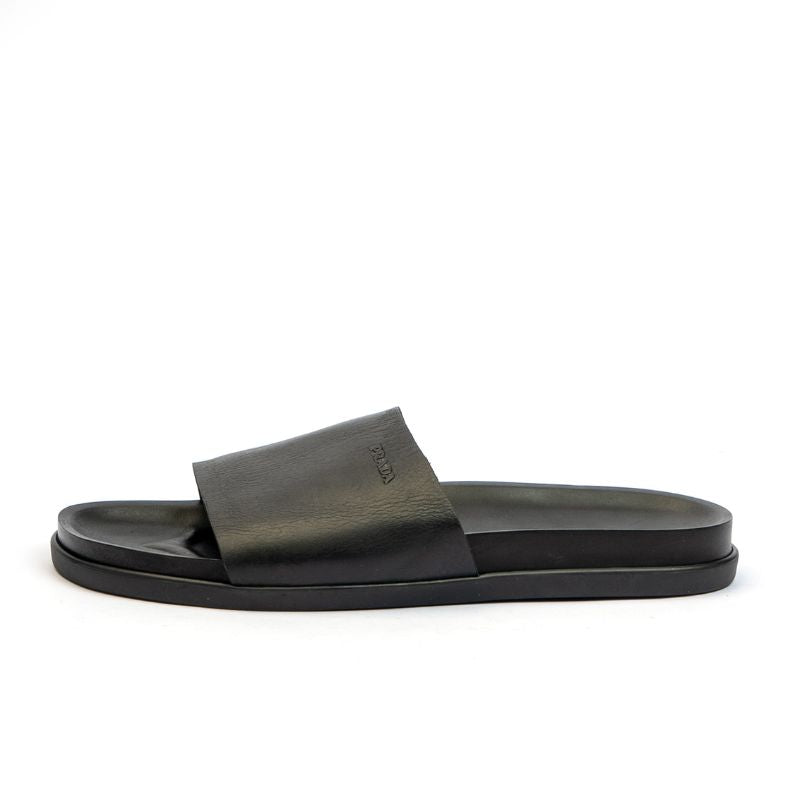 010 Sandales Homme en cuir Noir