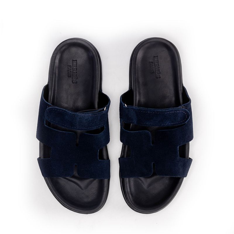 009 Sandales Homme en daim Bleu