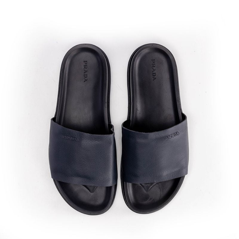 010 Sandales Homme en cuir Bleu