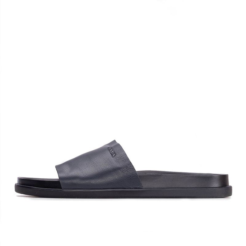 010 Sandales Homme en cuir Bleu