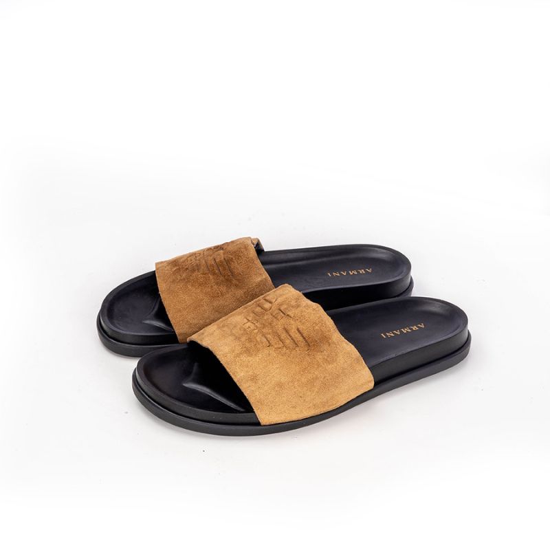 008 Sandales Homme en daim Tabac Claire