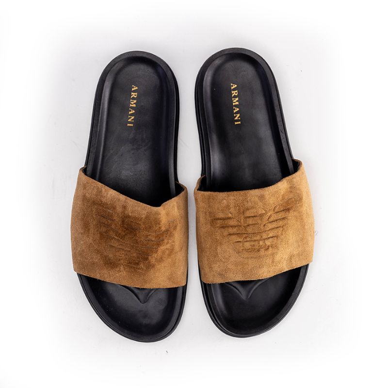 008 Sandales Homme en daim Tabac Claire