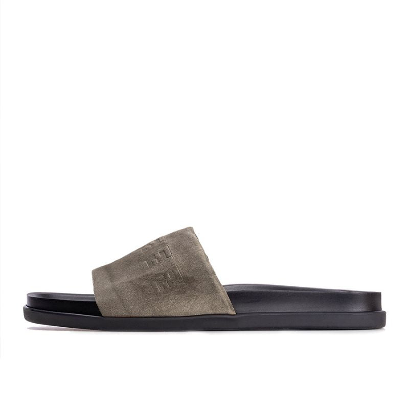 007 Sandales Homme en daim Gris